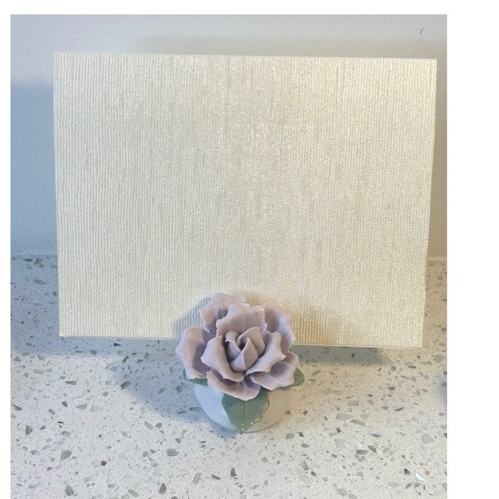 Set of 20 Vitge.Porcelain Flower Wedding Table Card Holders Lavender Cream Roses